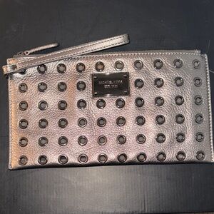 Michael Kors gunmetal Gray Studded Wristlet